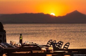 Puesta de sol en la terraza de Restaurant Noguera