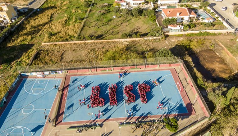 Aerial view of the courtyard of Paidos