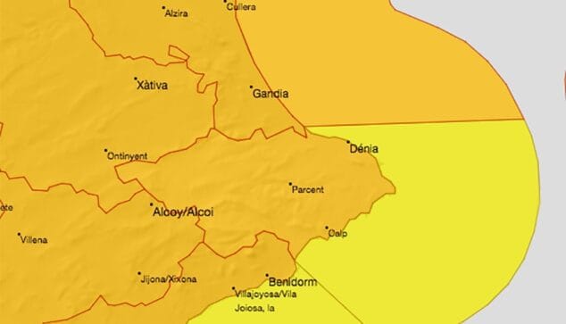 Imagen: Alerta naranja en marzo Dénia