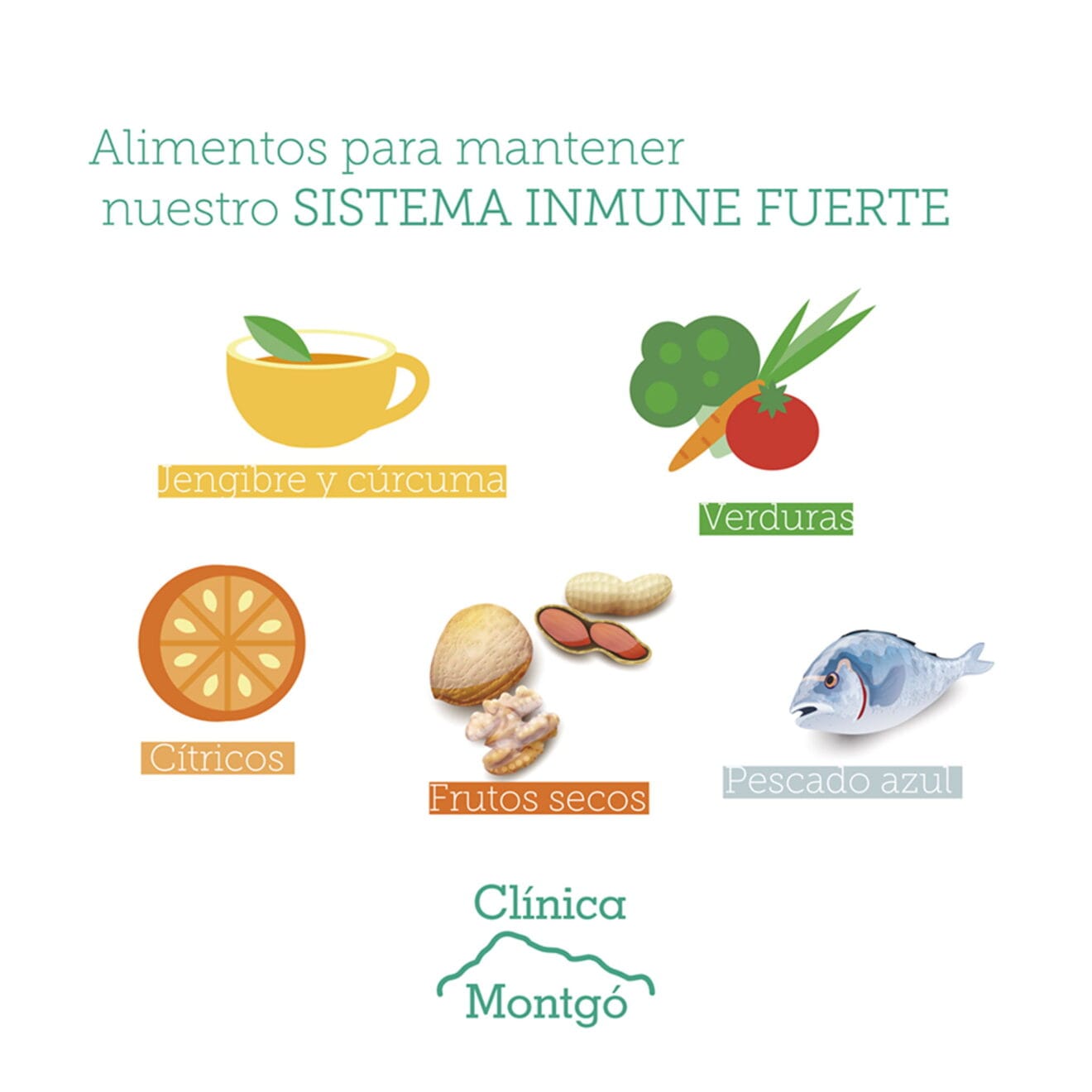 Cinco alimentos esenciales que incluir en tu dieta para subir las defensas - Clínica Médica Montgó