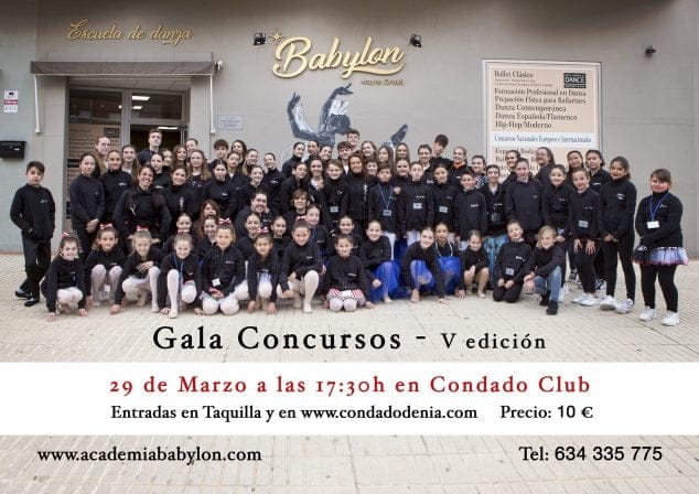Imagen: Cartel de la gala concursos que se celebrará el 29 de marzo de 2020 - Babylon Escuela de Danza