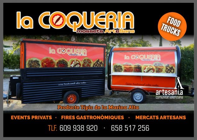Lleva el foodtruck de La Coquería a tu evento y sorprende a todos con las cocas tradicionales 1 Imagen: Cartel del foodtruck de La Coquería