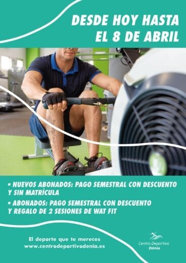Cartel de nueva promoción de Centro Deportivo Dénia