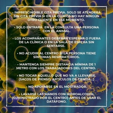 Condiciones para la atención veterinaria en CYNOS Clínica Veterinaria durante la alerta sanitaria del coronavirus