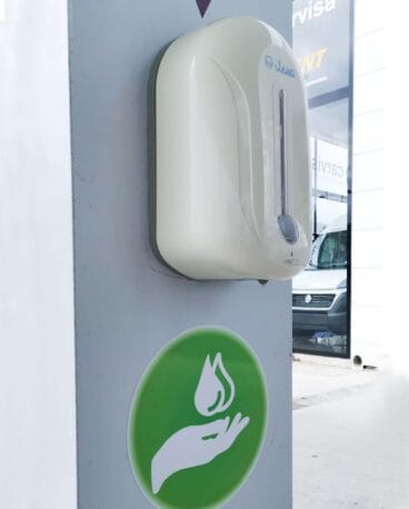 Desinfectante de manos instalado en Gasolineras Teckmar