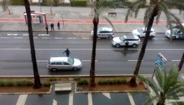 Intervención de la policía en la Explanada Cervantes