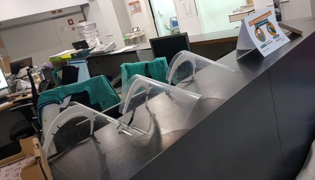 Imagen: Pantallas protectoras realizadas con impresoras 3D