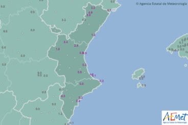 Precipitaciones registradas en la estación meteorológica de Xàbia por AEMET a las 09:00 horas de hoy martes 17 de marzo