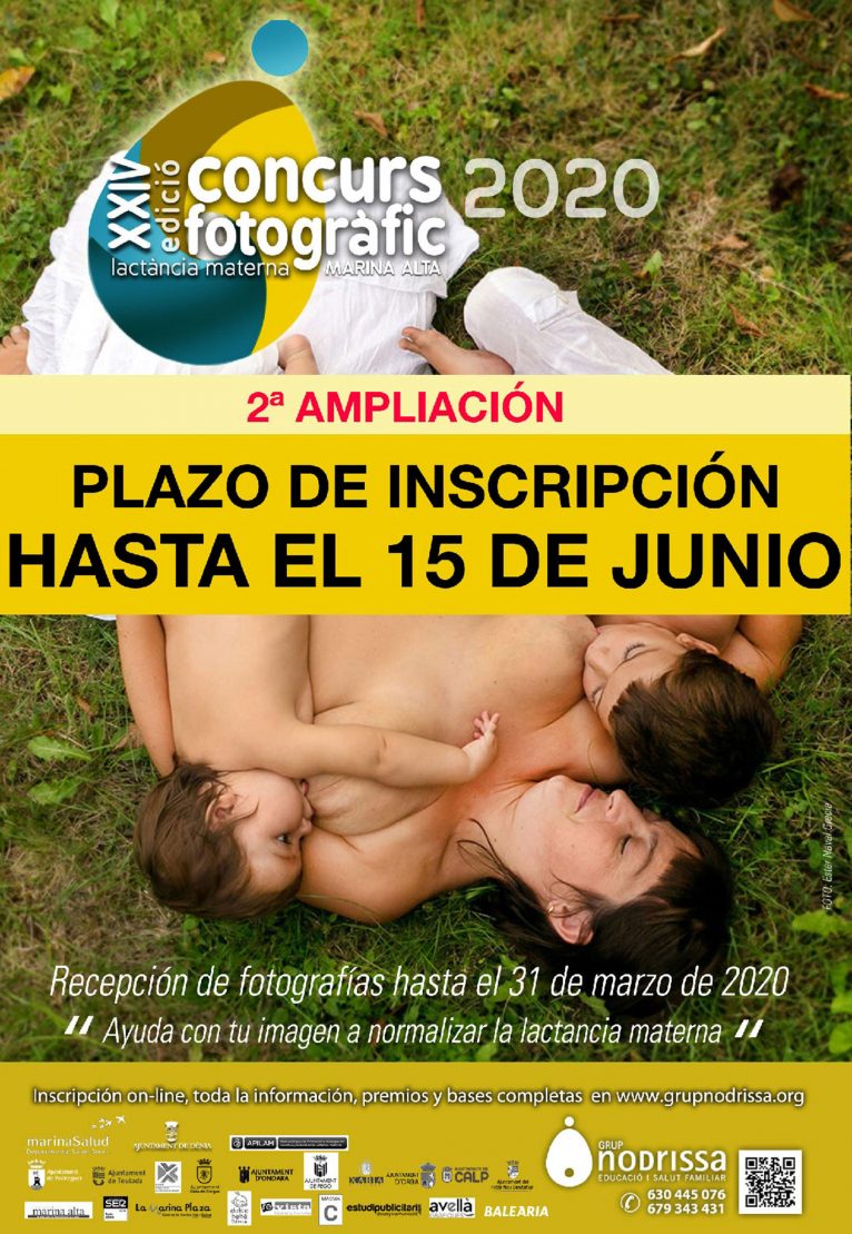Cartel de la ampliación del plazo de inscripción en el Concurso Fotográfico de Lactancia Materna 2020