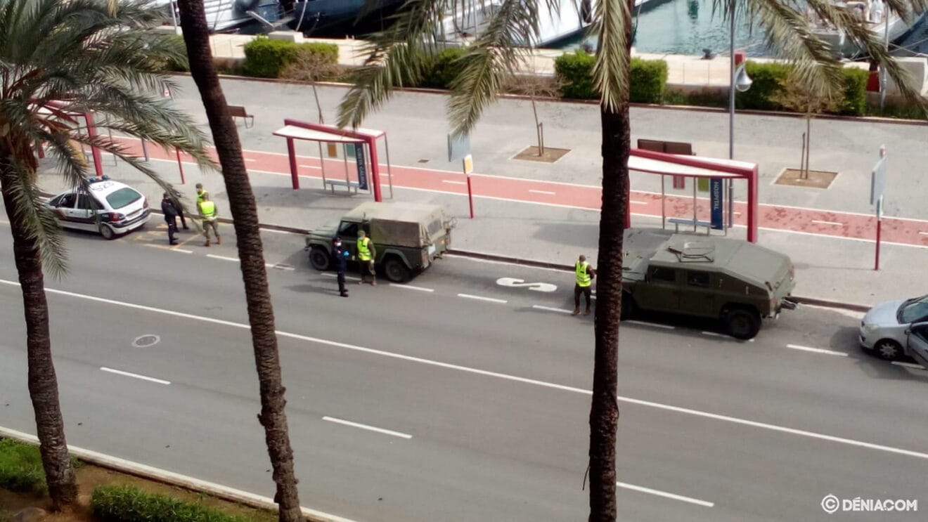 Control del ejército en Dénia