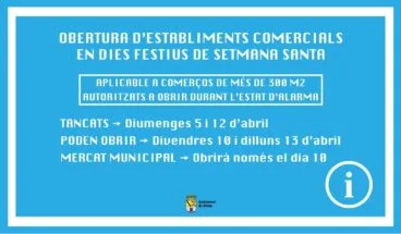 Horarios comercios en Semana Santa