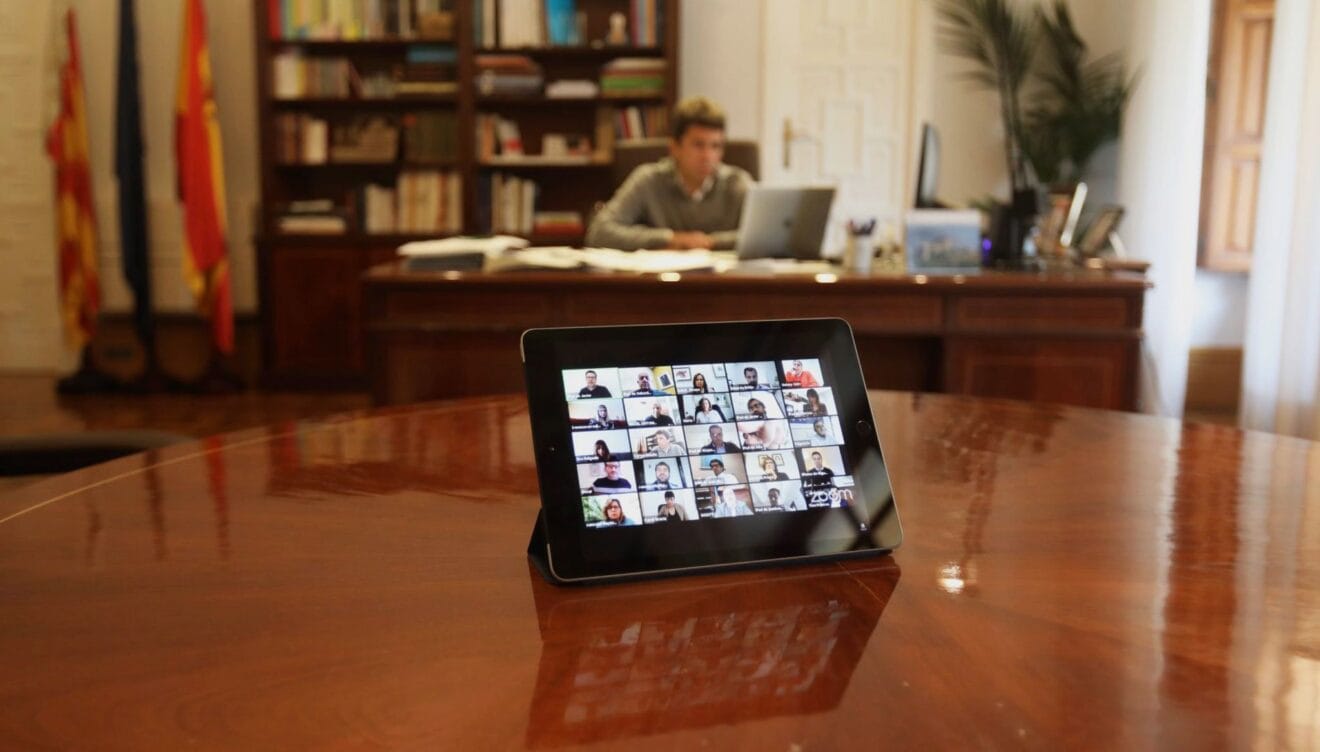 Imagen del primer pleno online de la Diputación de Alicante (Fuente: Página web oficial de la Diputación)