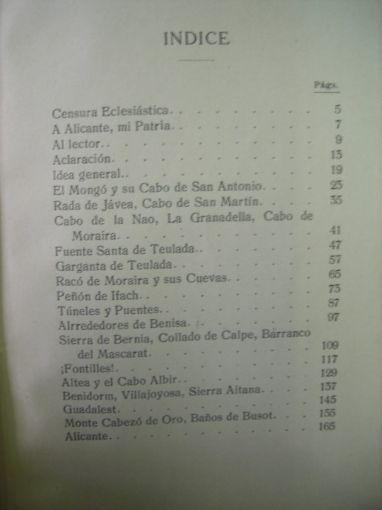 Índice de Costas y Paisajes