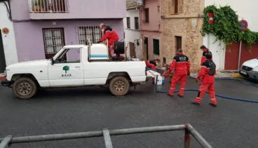 Tareas de desinfección en Les Roques