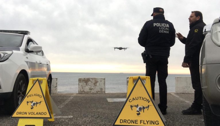 Vigilancia con dron en la costa de Dénia