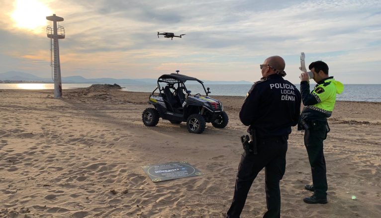 Vigilancia por dron de la playa