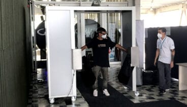 arco de temperatura instalado en la estacion de denia