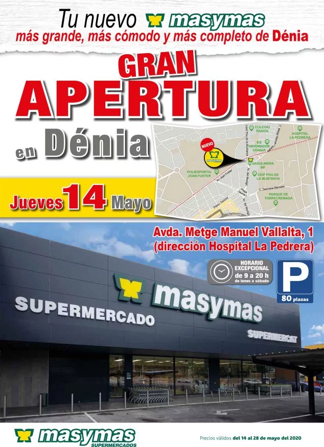 Imagen: Folleto de apertura del nuevo supermercado Mas y Mas en Dénia