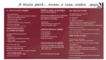 Carta Take Away – Casa Miguel Juan