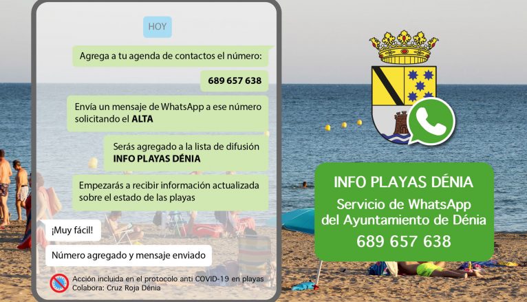Cartel del servicio informativo de playas
