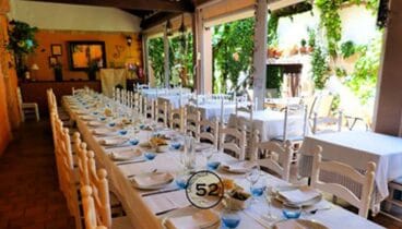 Vista del comedor de Sandunga 52 preparado para una celebración