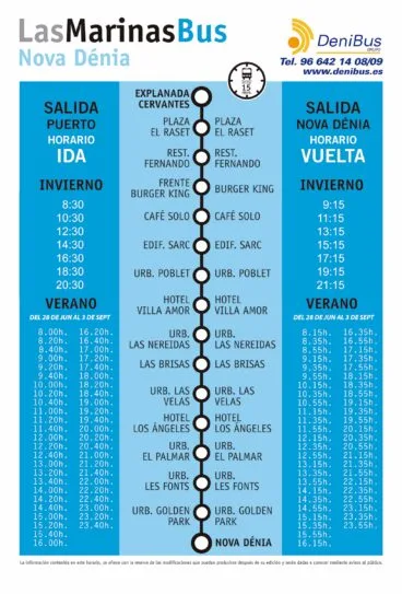 Horario de autobús de Les Marines