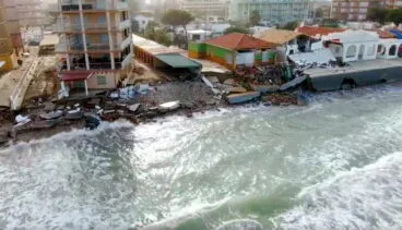 Les Deveses tras el temporal Gloria