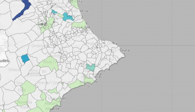 Image: New positives in the last 14 days by municipality