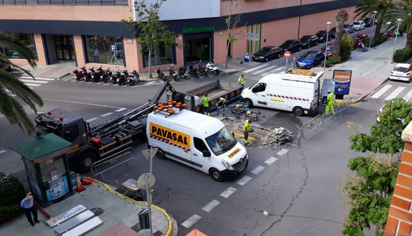 Obras de ampliación de las rotondas del Saladar