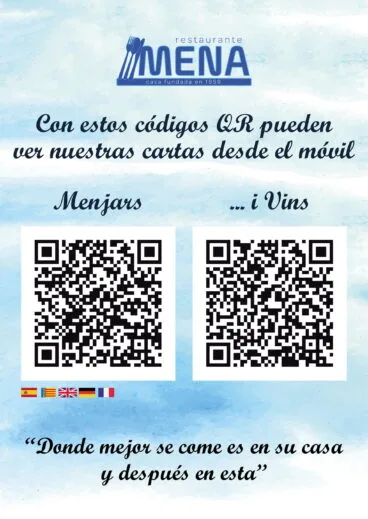 Carta con código QR de Restaurante Mena – Avantcem