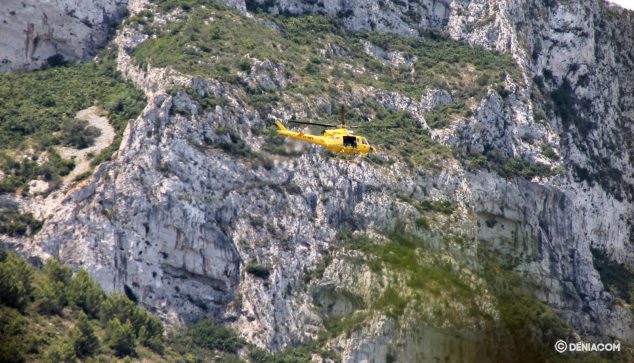 Imagen: Rescate en helicóptero en el Montgó