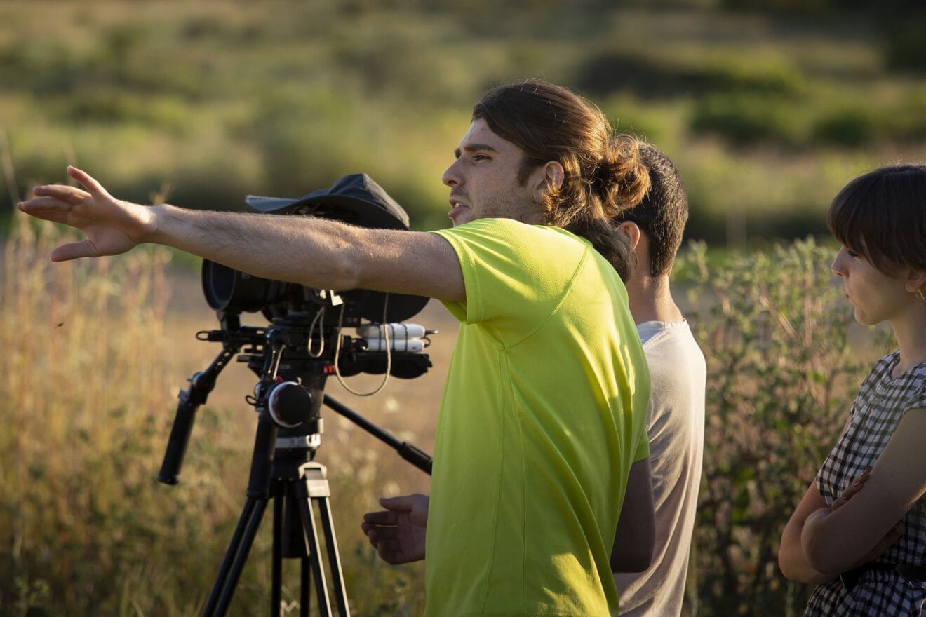 Momentos de trabajo durante la grabación del cortometraje dianense
