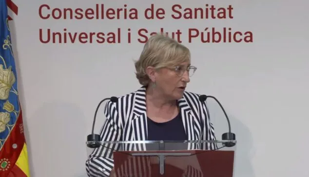 Image: Ana Barceló, Minister of Health, during a press conference