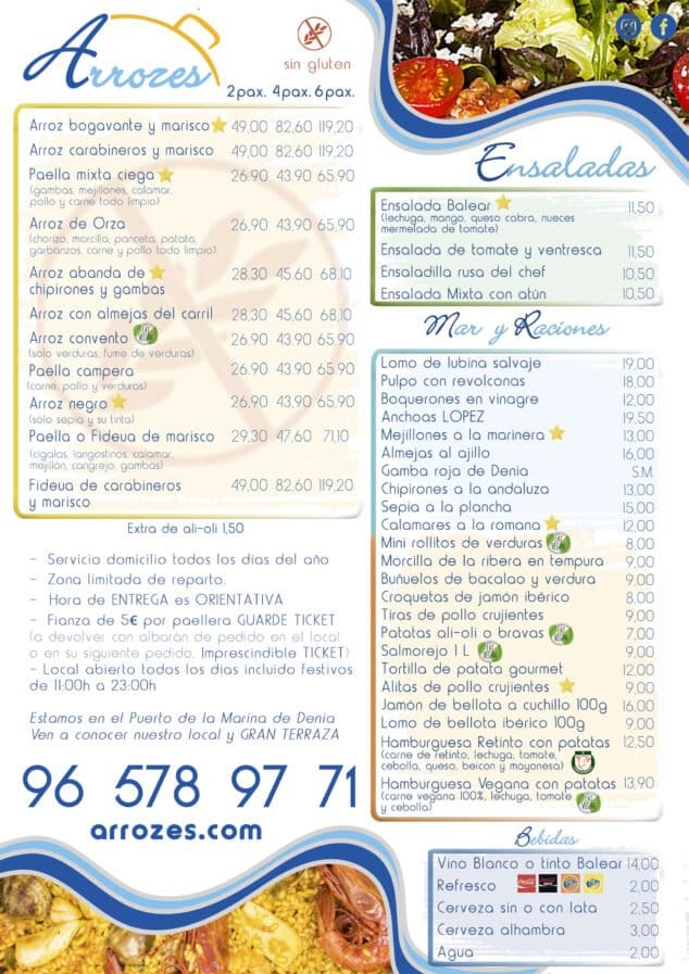 Imagen: Carta de Arrozes