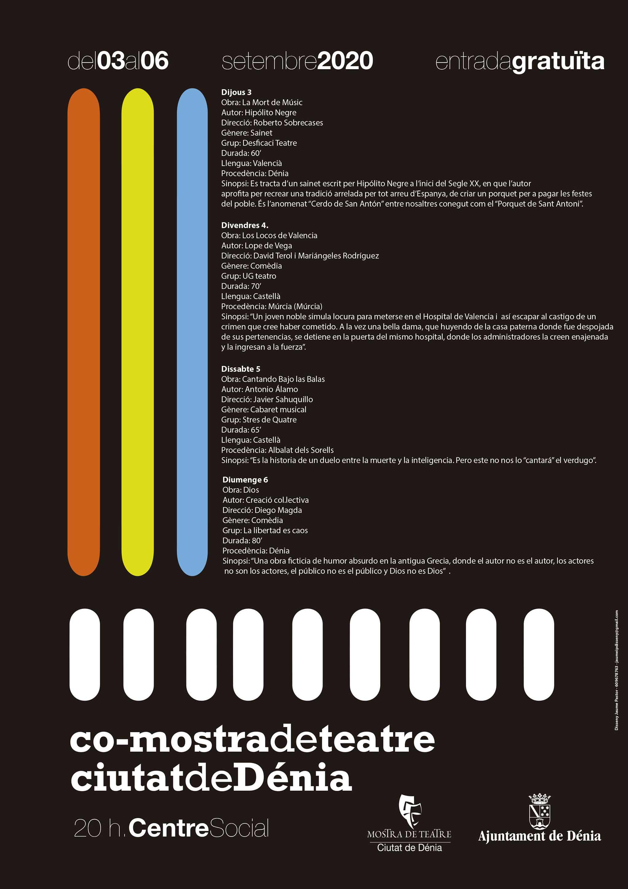 Cartel de la Mostra de Teatre Ciutat de Dénia 2020