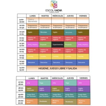 Horarios Escolanova