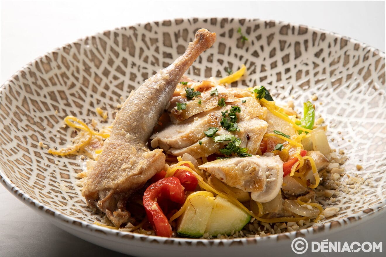 Plato de pollo La Chula de Cavallers
