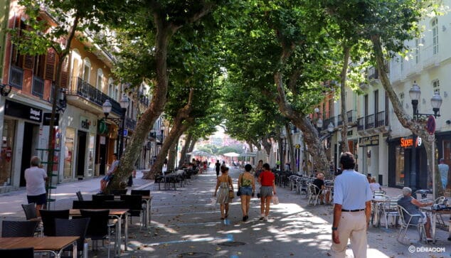 Imagen: Terrazas y transeuntes en Marqués de Campo