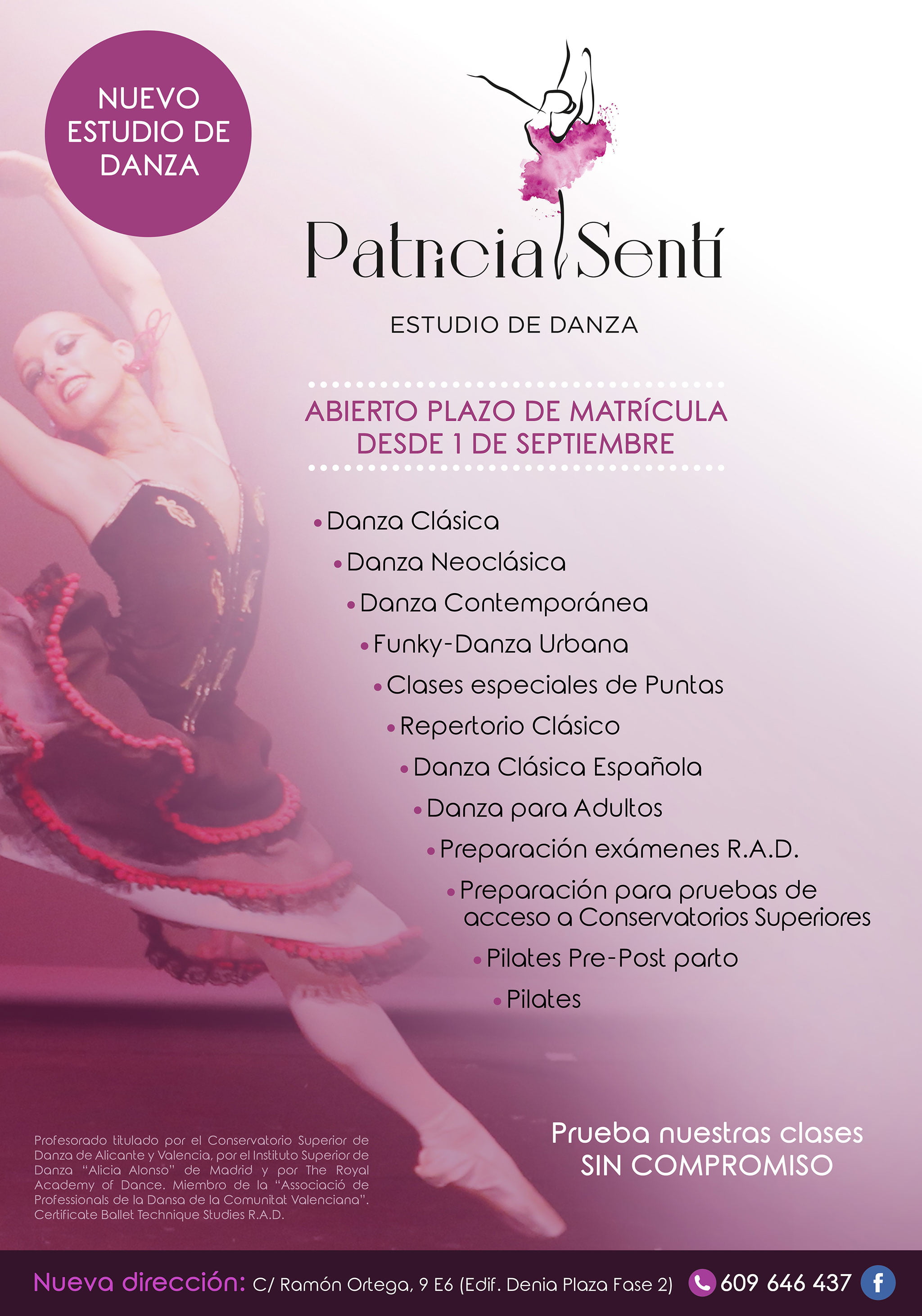 Cartel del curso 2020-2021 en Estudio de Danza Patricia Sentí