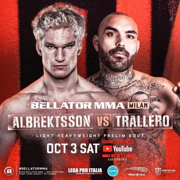 David Trallero luchará este sábado en la Bellator MMA en Milán 1 Imagen: Cartel del combate de David Trallero en Bellator MMA