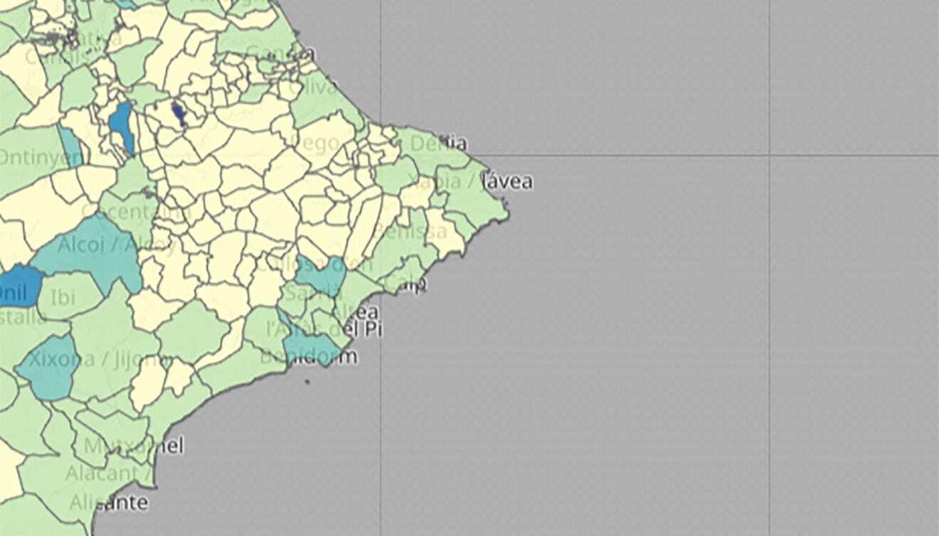 Defunciones por municipio en la Marina Alta