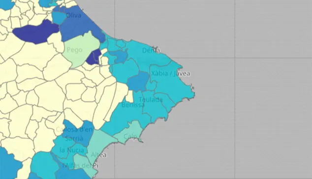 Dénia vuelve a registrar cifras muy bajas de contagios y un fallecido con coronavirus 1 Imagen: Actualización de contagios de coronavirus del 9 de octubre