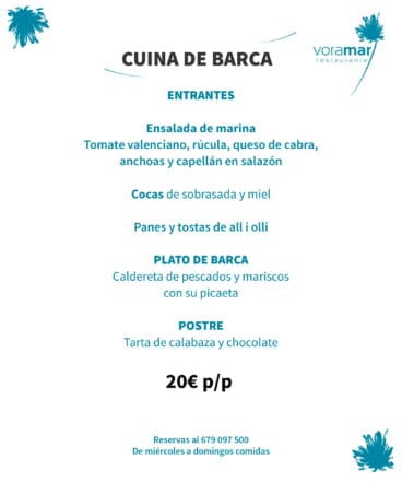 Menú de caldereta de pescado y marisco en Dénia – Restaurante Voramar