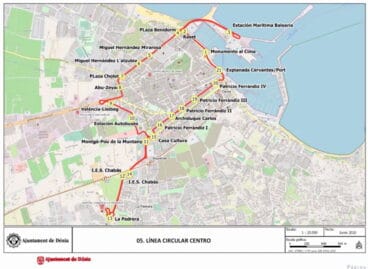 paradas y recorrido de la linea circular