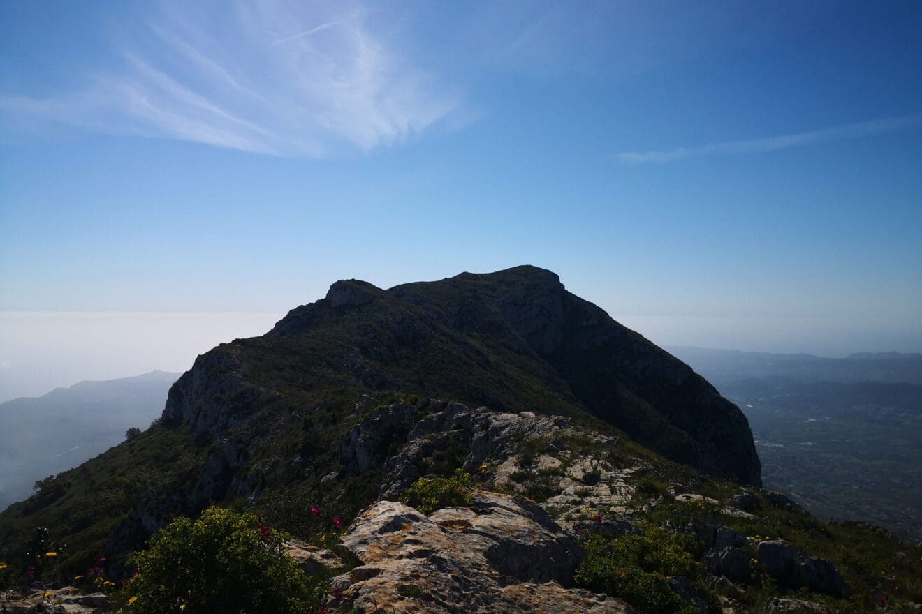 La cima del Montgó vista desde las inmediaciones de la Creueta