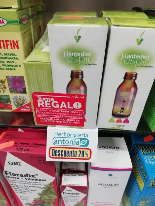 20% de descuento en la segunda unidad de varios productos en Herboristería Antonia 4 llantediet respir con descuento herboristeria antonia