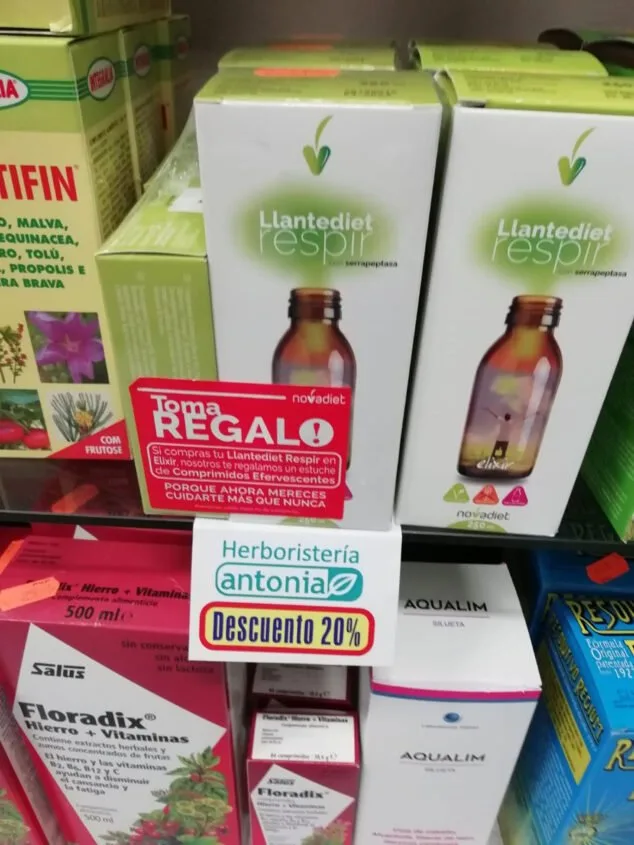 20% de descuento en la segunda unidad de varios productos en Herboristería Antonia 4 llantediet respir con descuento herboristeria antonia