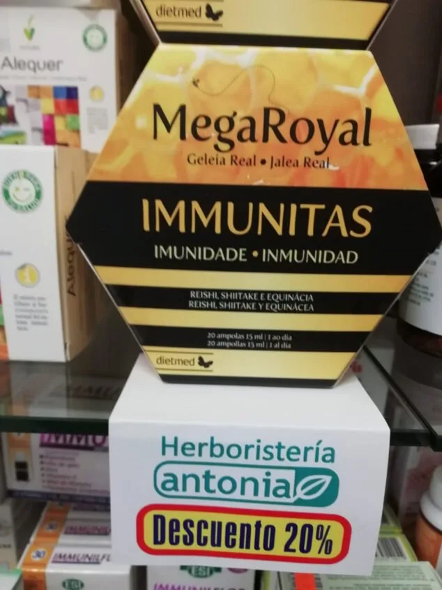 20% de descuento en la segunda unidad de varios productos en Herboristería Antonia 3 megaroyal imunitas con descuento herboristeria antonia