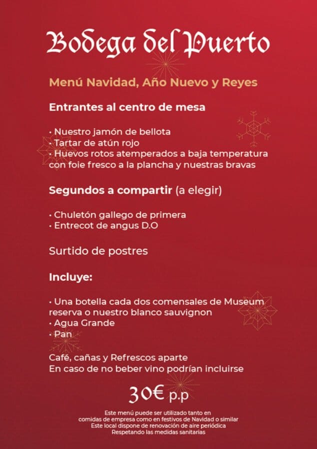 Imagen: Menú de Navidad, Año Nuevo y Reyes en Dénia - Bodega Del Puerto