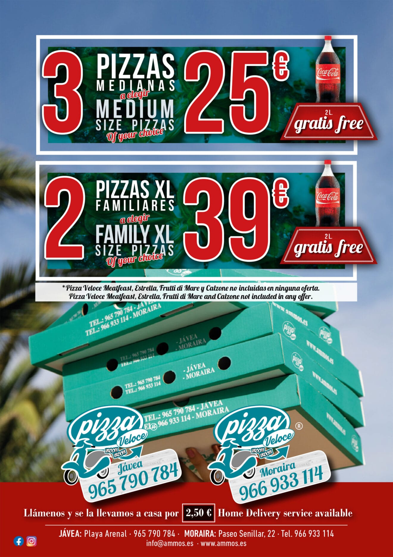 Oferta de pizzas en Jávea - Restaurante Ammos